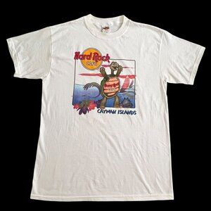 Vintage 90s Hard Rock Cafe Cayman Islands T-Shirt Large Turtle Island Caribbean